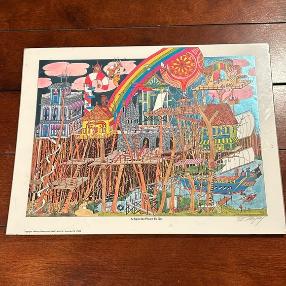 Other - Bruce Johnson "A Special Place To Go" Print with Tree House, Pirate Ship, Castle